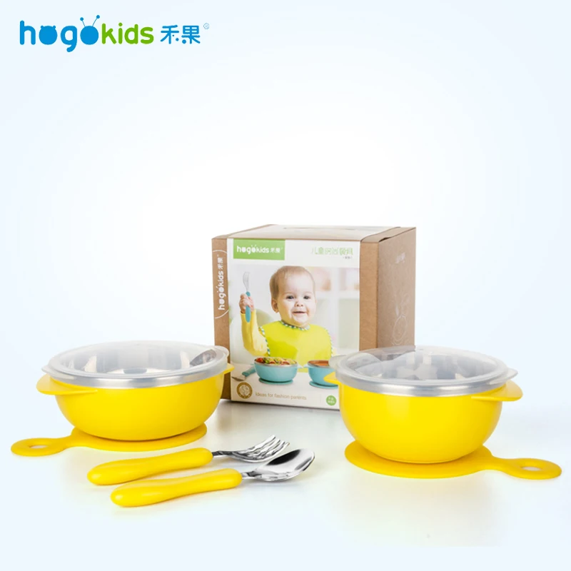 Набор посуды для Hogokids, детская посуда из нержавеющей стали, миска, детская посуда для кормления, Детская миска, столовая посуда, 4 набора