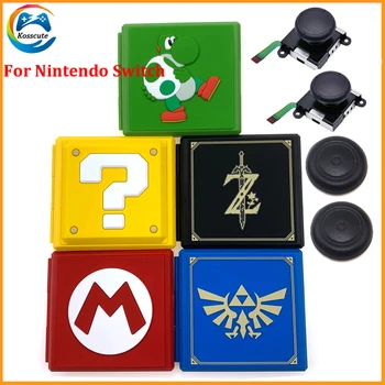 

Replacement 12in1 Shockproof NS Game Cards Case Hard Shell Card Slot for Nintendo Switch Games Storage + 3D Analog joystickers