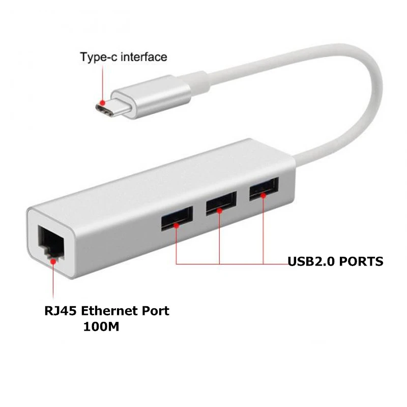 Rankman USB C type C для локальной сети USB 3,1 для Ethernet RJ45 адаптер USB 2,0 3,0 концентратор 100/1000 м для Macbook Chromebook