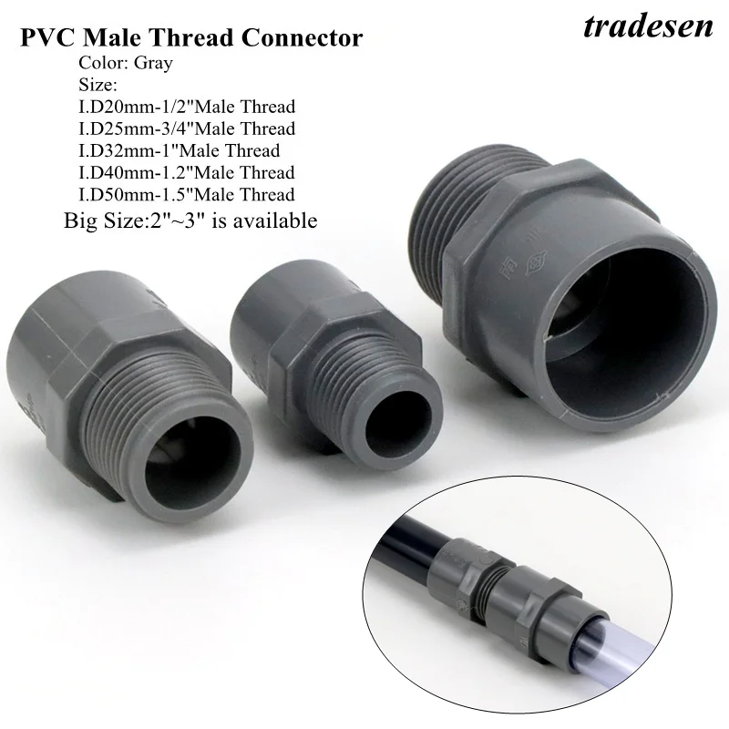 1pcs Pvc 1 2 3 4 1 1 2 1 5 Male Thread Pipe Connector Garden Home Water Supply Tube Adapter Aquarium Fish Tank Fittings Pipe Fittings Aliexpress