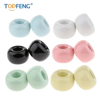 

Topfeng Mini Ceramics Handmade Couple Toothbrush Holder Stand for Bathroom Vanity Countertops, White, Pack of 2