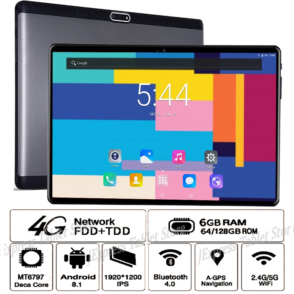 Новый Google/DHL бесплатно 6 ГБ ОЗУ 128 Гб ПЗУ 10 1 дюймов планшетный ПК Android 8 1920*1200 MT6797 Deca