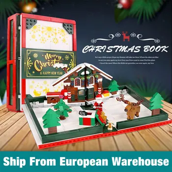 

Yeshin 601094 Christmas Toys The 3D Foldable Christmas Store Book Set Building Blocks Bricks Kits Santa Claus Toys Kids Gifts