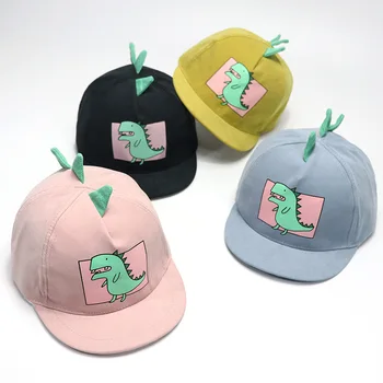 

CHILDREN'S Hat Spring New Style Cartoon Dinosaur Baseball Cap Fashion Man Baby Girls Topee Korean-style Flat along Brim Hat
