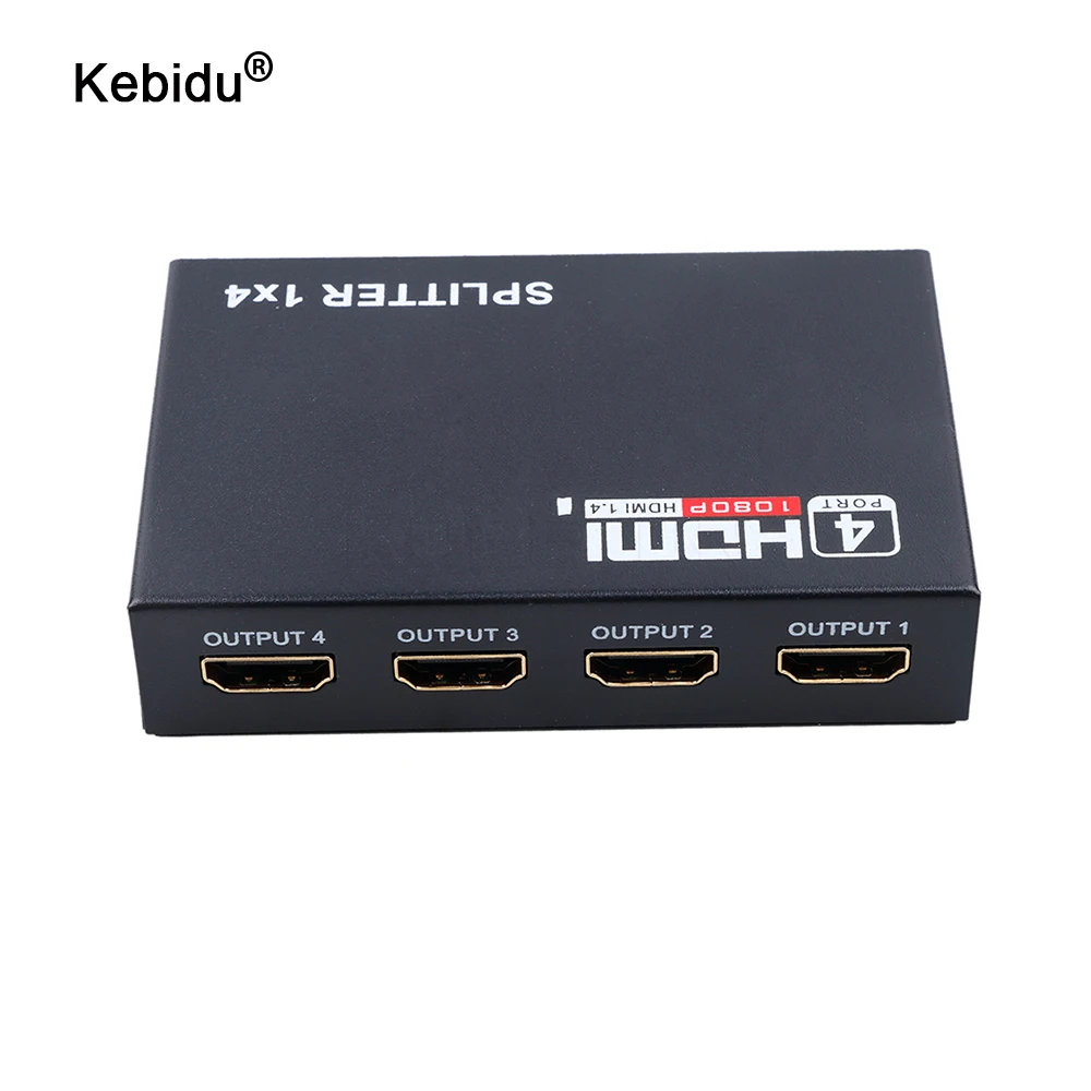 Разветвитель kebidu 1 в 4 выхода HDMI 1x4 порта Hdmi концентратор ретранслятор усилитель 3D
