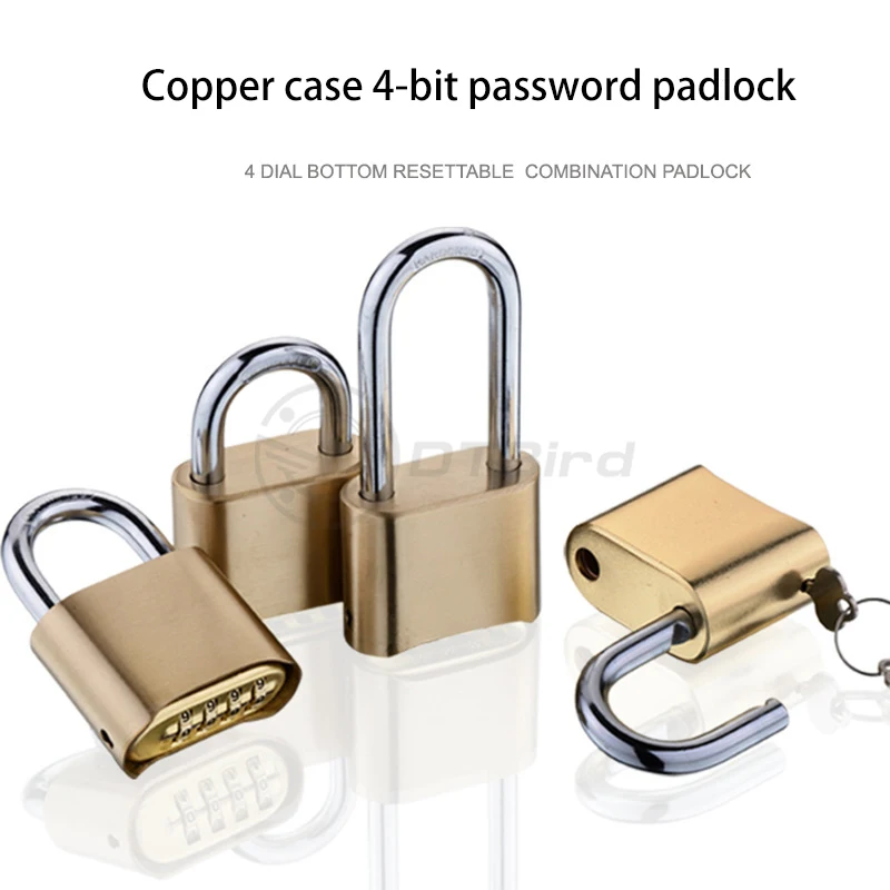 304 stainless steel lock beam brass lock case waterproof and rust-proof 4-bit bottom code lock padlock