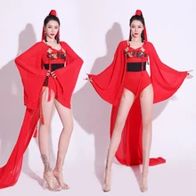 С длинным шлейфом для девочек, костюмы для сцены, на год, женские туфли в стиле ретро одежда в стиле "диджей" Singer'S Одежда сцены сексуальные тайские танцовщицы фестиваль Костюмы