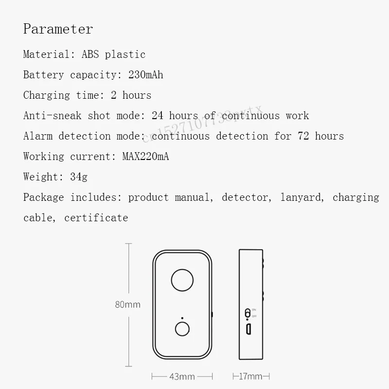 Xiaomi Mijia Smoovie многофункциональный инфракрасный детектор звук и светильник сигнализация компактный и портативный