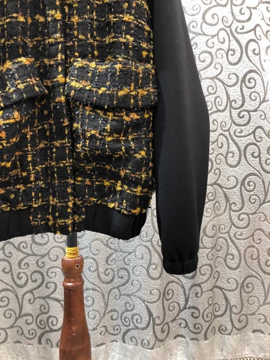 early In autumn of, new women's wear collar, cap and wool stitching space cotton long sleeve, 100 sets of short jacket 1005