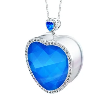 

Onever Blue Crystal Heart Shaped Air Purifier Necklace Gift Mini Portable Air Freshener For Adult Kid New