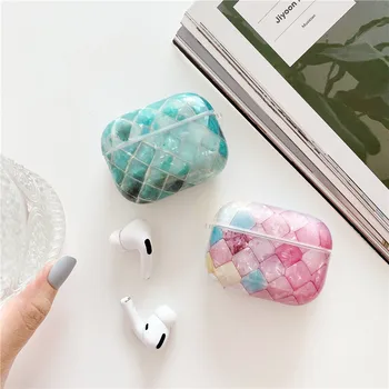

Fashion Luxury Marble Fish scales For Airpods Pro Case Shell pattern Bluetooth Earphone protective case For Airpods Pro case