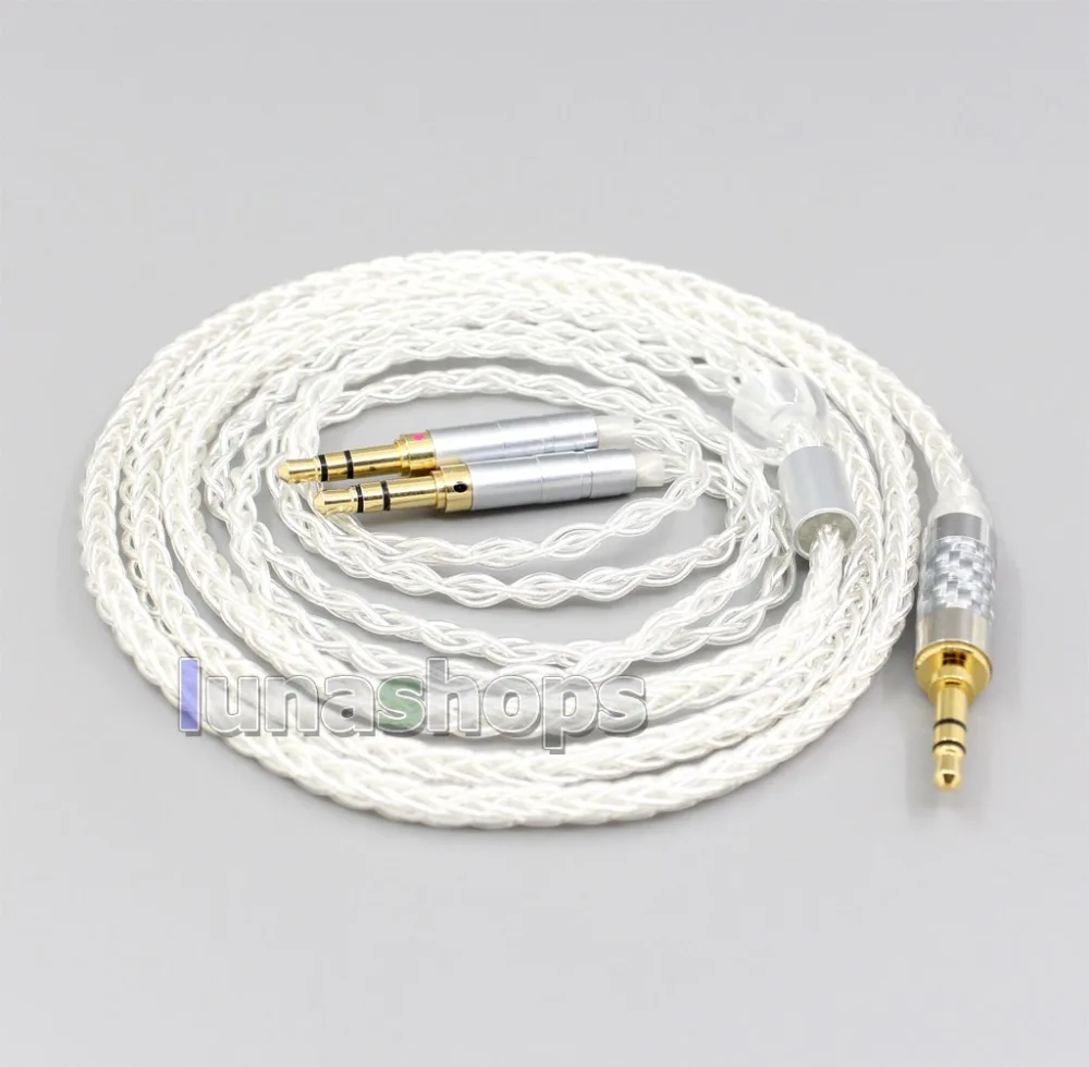 LN006568 2 5mm 4 4mm XLR 8 Core Silver Plated OCC Earphone Cable For Denon AH D7200 AH D5200 AH D9200 3 5mm Headphone pin