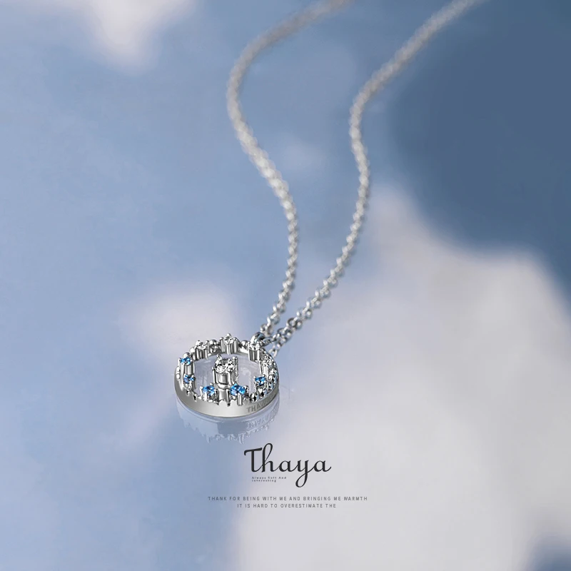 Thaya, серебро 925, богемная цепочка, соединительное звено подвеска, ожерелье s, дизайн, прозрачное синее ожерелье для женщин, хорошее ювелирное изделие, подарок