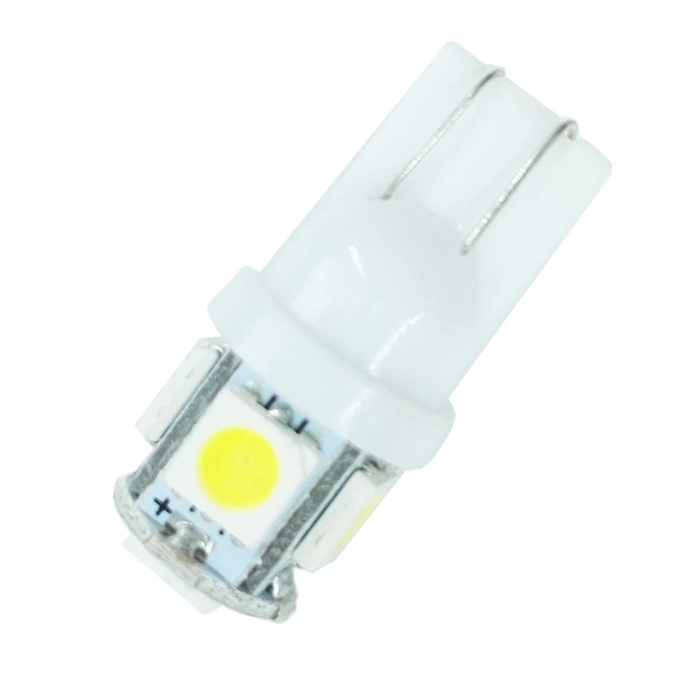 ECAHAYAKU 10 шт 12V T10 W5W светодиодный лампы 5 SMD белого и синего цвета 5050 194 168 супер яркий