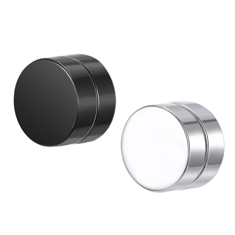 1 шт, Панк магнитные круглые серьги-гвоздики для женщин и мужчин, без пирсинга, маленькие Мини серьги, Черные Накладные серьги-гвоздики, ювелирное изделие, E7-P