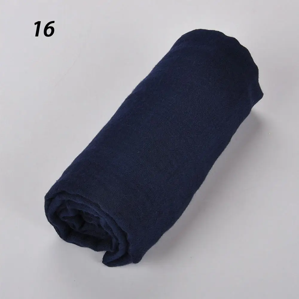 16 Navy Blue Sparsil женские летние мягкие TR хлопковые шарфы Ретро кисточки сплошной цвет 180x90 шали женские тонкие палантины хиджаб пляжный праздничный шарф - Цвет: 16 Navy Blue