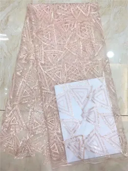 

Gorgeous French tulle lace fabric with sequins for party dress African net lace cloth PDN690(5yards/pc)