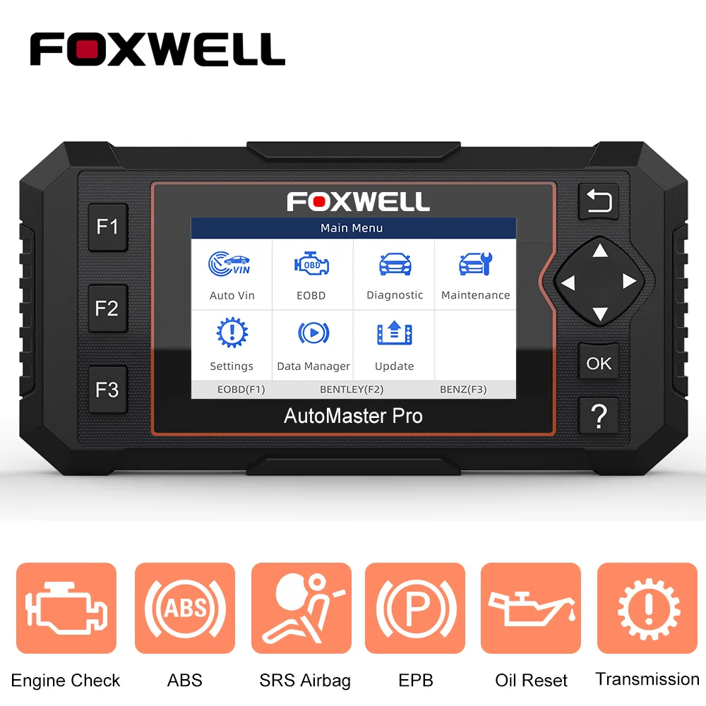 Foxwell NT614 elite Профессиональный OBD2 сканер 4 система двигателя ABS SRS на полной OBDII
