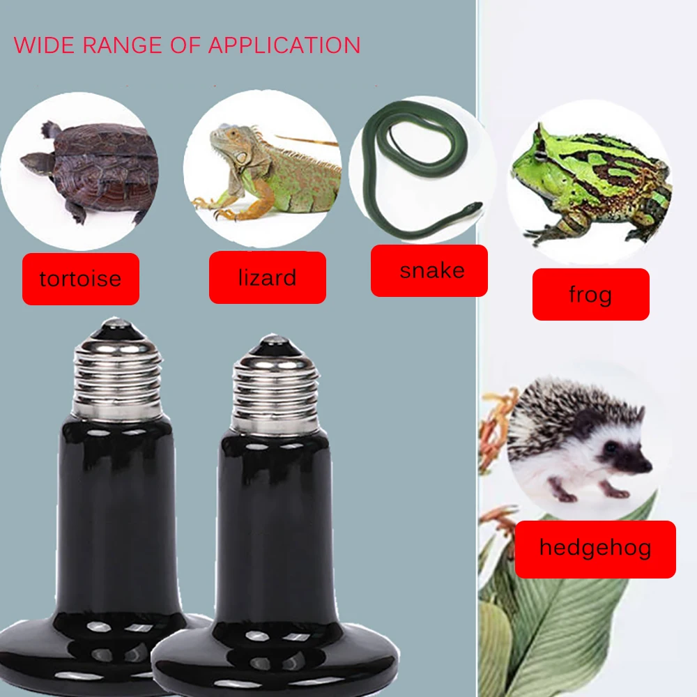 25 мм/75/100/200 W E27 длинноволновой части инфракрасной области Керамика Pet нагревательная лампа Ящерица Черепаха Паук рептилий коробка нагревателя теплее тепла лампы брудер
