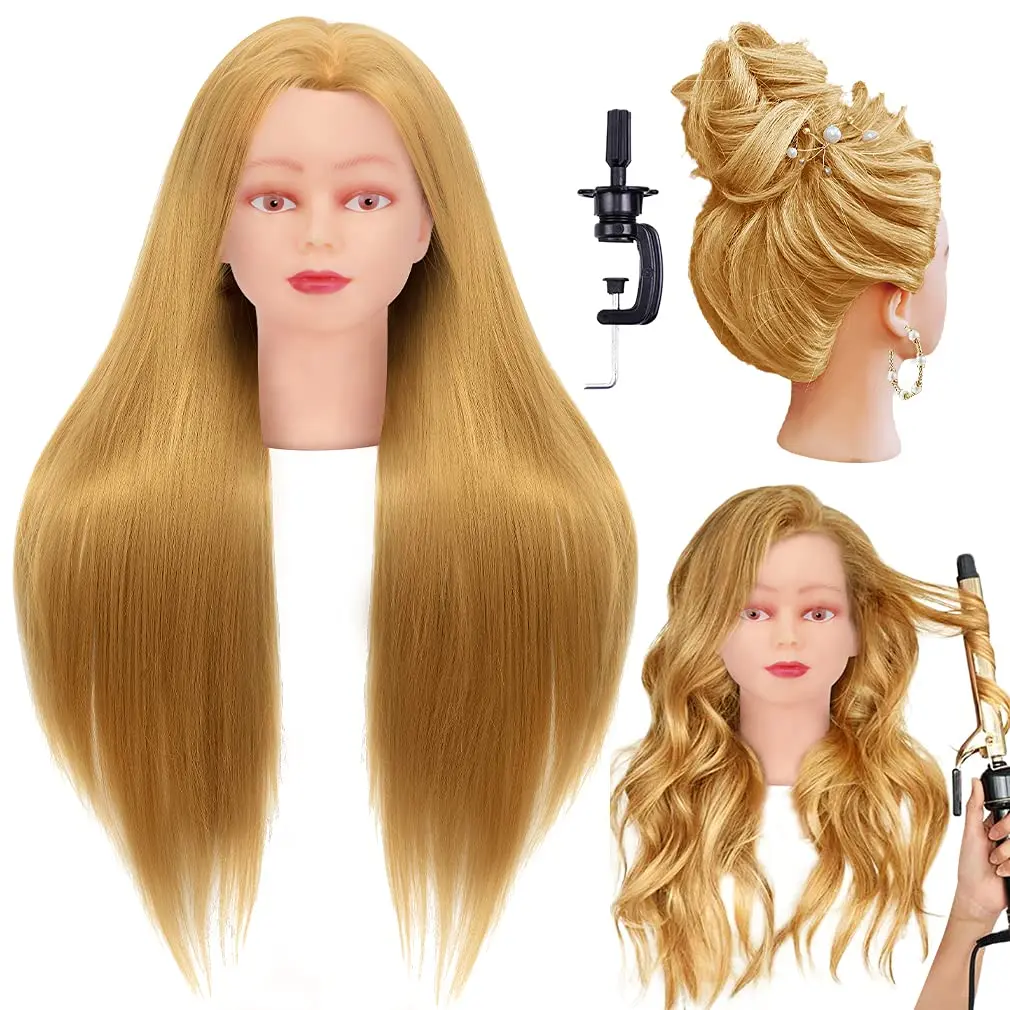 Ruilong Mannequin Head with Synthetic Hair Blonde for Braiding Hair Styling  Training Hairart Hairdressing Salon Display Blonde| | - AliExpress
