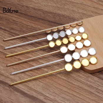 

BoYuTe (5 Pieces/Lot) Fit 10MM 12MM Cabochon Stone Blank Hair Stick Base Diy Handmade Hair Accessories Wholesale