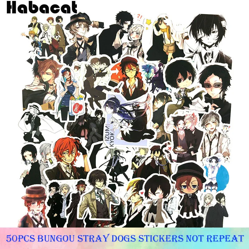 50Pcs Set Bungou Stray Dogs Anime Graffiti Stickers Gifts font b Toys b font for Children