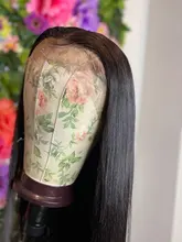 La srta. negro brasileño sin costuras recto 13x4 frente de encaje pelucas de cabello humano Marrón Medio, 4x4, cierre de encaje suizo peluca para las mujeres negras