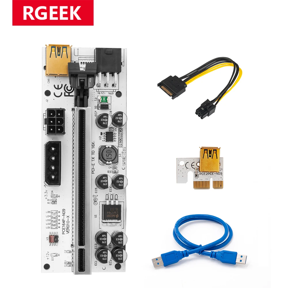 Rgeek 010 pci e riser cartão 010s 010x 009s 60cm usb 3.0 cabo pci ...