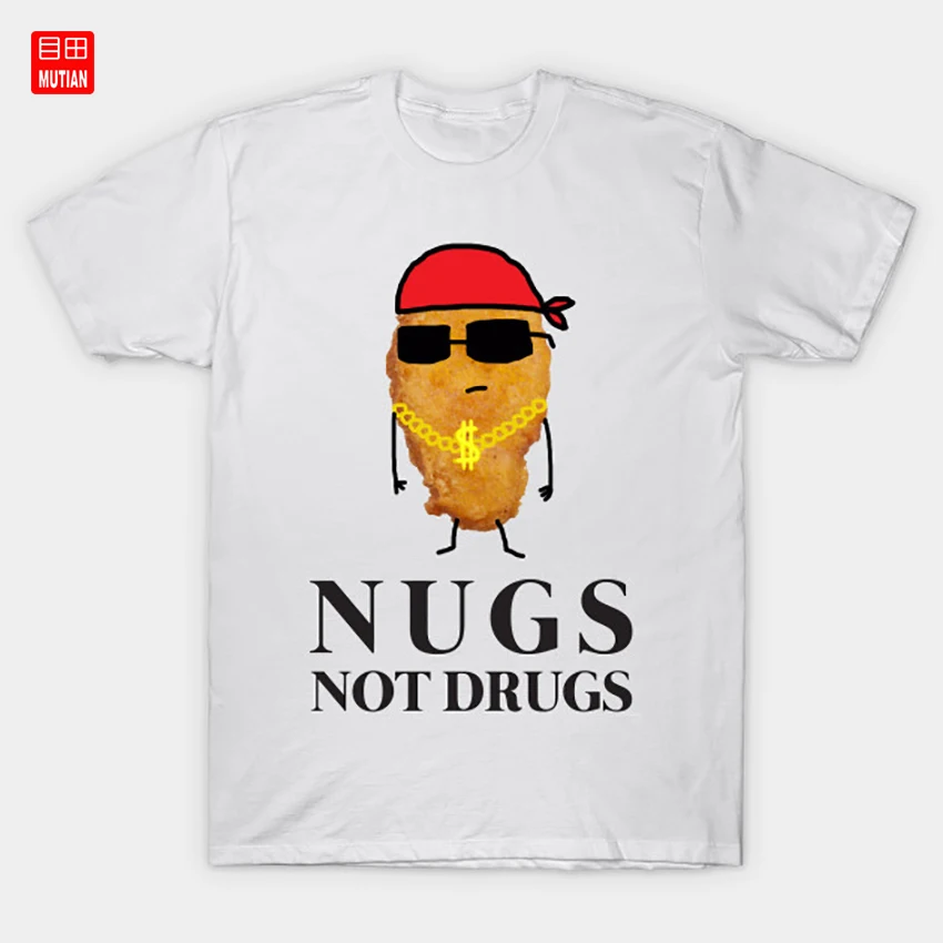 Забавная футболка Nugs Not Drug забавная цыпленка с забавными цитатами куриные Nuggets Are