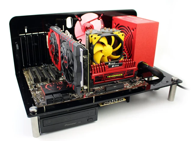 Atx micro atx/itxマザーボード用のオープンアクリル金属