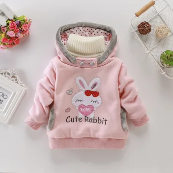 

Baby Girls Jacket Kids Boy Fashion Rabbit Coats Artificial Fur Warm Hooded Autumn Winter Girls Infant Clothing Children's Jacket