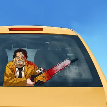 

Chainsaw Massacre Removable Waving Wiper PVC Rear Window Wiper Stickers Rear Windshield Car Styling Accessories Auto Decorations