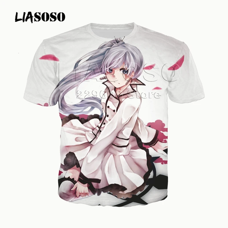 6 LIASOSO 3D принт для женщин и мужчин аниме косплей RWBY Kawaii девушки Рубиновая футболка «розы» летняя футболка хип-хоп пуловер повседневные топы - Цвет: 6