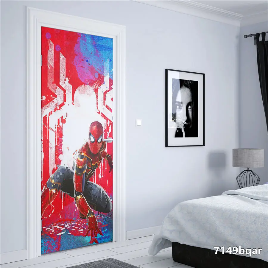 Supereroi marvel spiderman carta da parati autoadesiva porta murale vinile  rimovibile decorazioni per la casa decalcomania di arte adesivi per porte  adesivi murali - AliExpress, image size:900x900