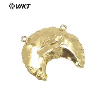 

WT-P821 Full Gold At gate Pendant with double bails natural Indian at gate with full gold electroplated crescent pendant Jewelry