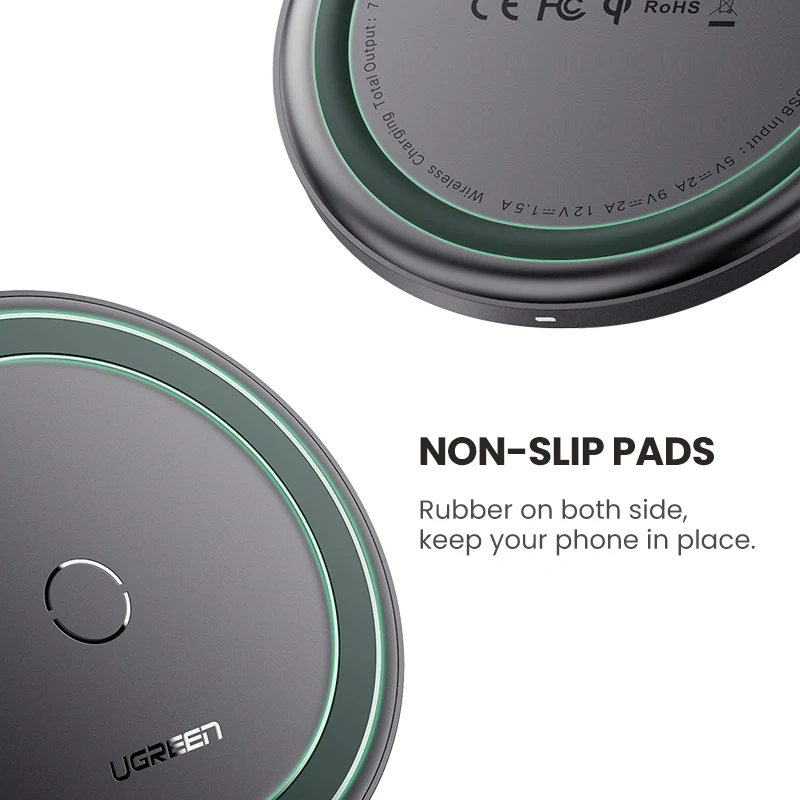  Ugreen Wireless Charger For iPhone 11 X 8 XS XR 10W Qi Wireless Charging Pad QC 3.0 for Samsung S9 