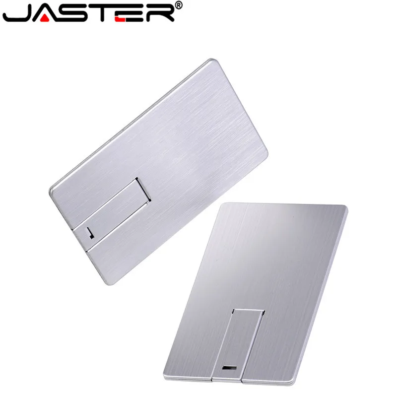 JASTER Usb флеш накопитель 4 ГБ 8 16 32 64 металлическая карта Флешка бизнес подарок