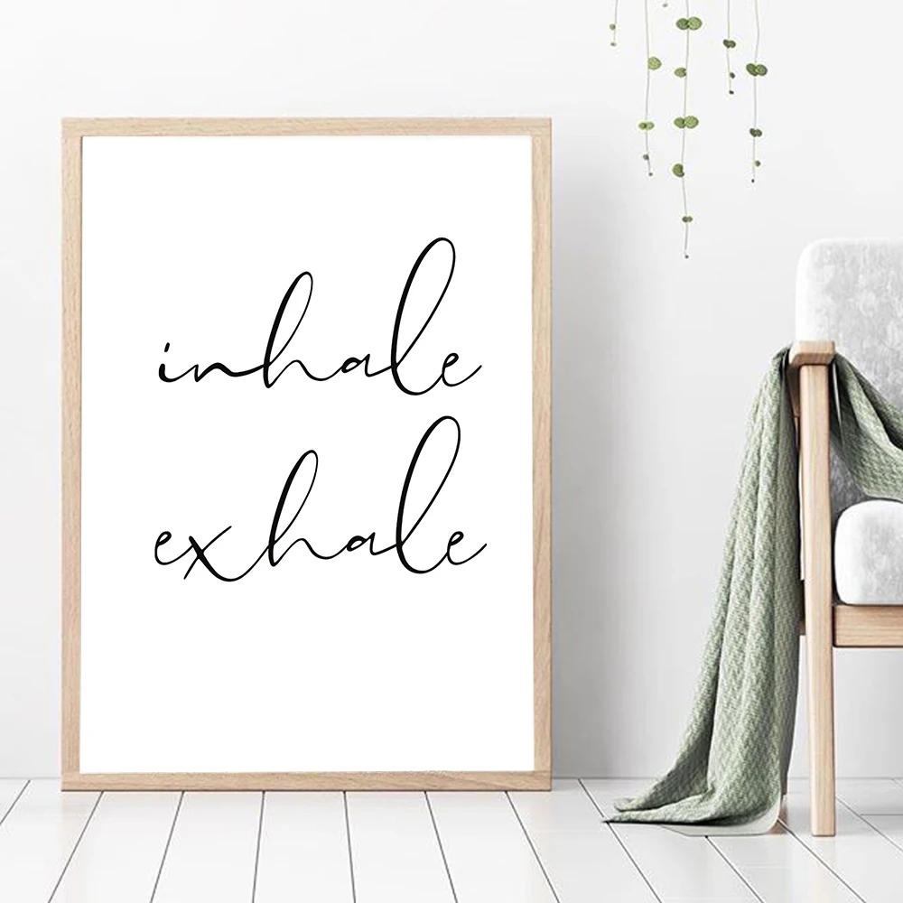 Namaste-Lotus-Print-Zen-Yoga-Wall-Art-Canvas-Painting-Picture-Inhale-Exhale-Modern-Minimalist-Poster-Home