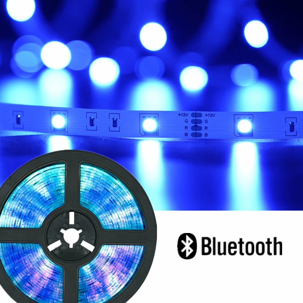 Светодиодные ленты огни RGB5050 Bluetooth Luces LED SMD2835 гибкий Водонепроницаемый лента диод