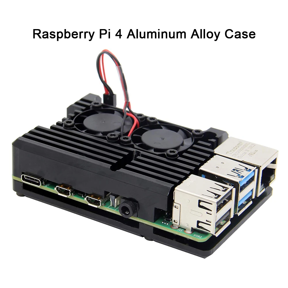 Vendedor Caliente Raspberry Pi 4 B funda con doble ventilador, Armor aleación de aluminio funda de refrigeración pasiva Compatible con Raspberry Pi 4 Modelo B solamente nlKRogkge
