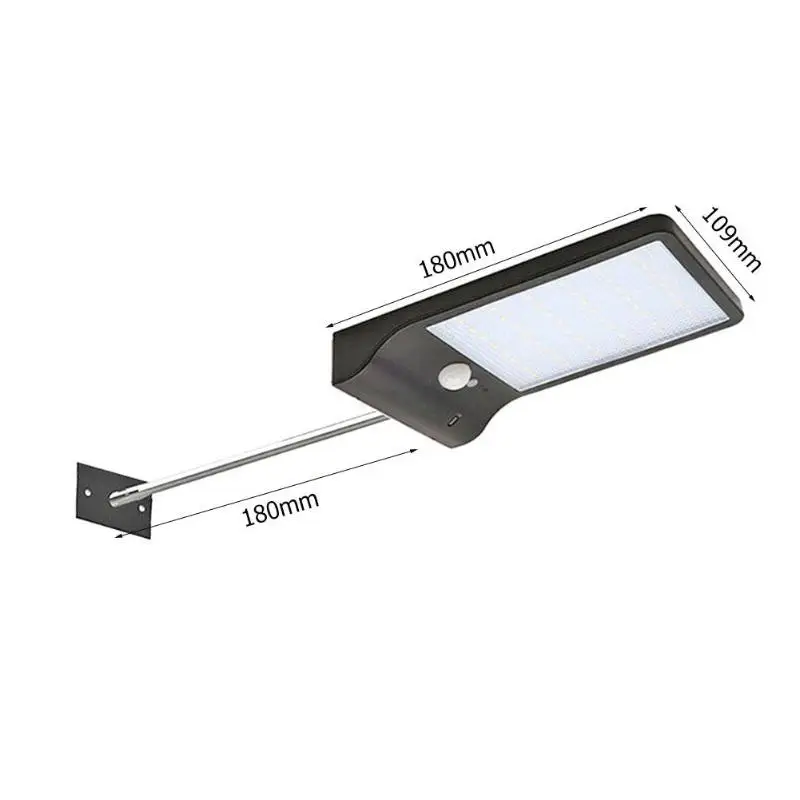 48LED Открытый Солнечный настенный светильник с полюсом IP65 водонепроницаемый датчик движения лампа