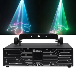 2500mw rgb linha de animação laser luz estágio disco laser projetor padrão iluminação dança scanner laser 2.5w profissão laser dj