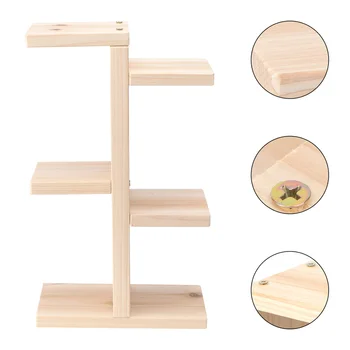 

Decorative Rack Delicate Storage Rack Wooden Flower Stand Simple Plant Storage Holder for Balcony Home Office Room (Coffee)