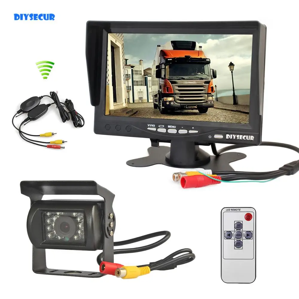 Автомобильный ЖК монитор DIYSECUR беспроводная камера заднего вида с 7 &quotэкраном HD TFT