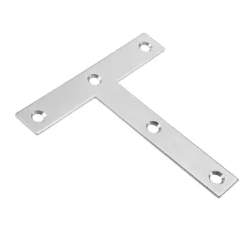 

uxcell 1Pcs Flat T Shape Repair Mending Plate 120x120mm Stainless steel Joining Bracket Support Brace to connect furniture