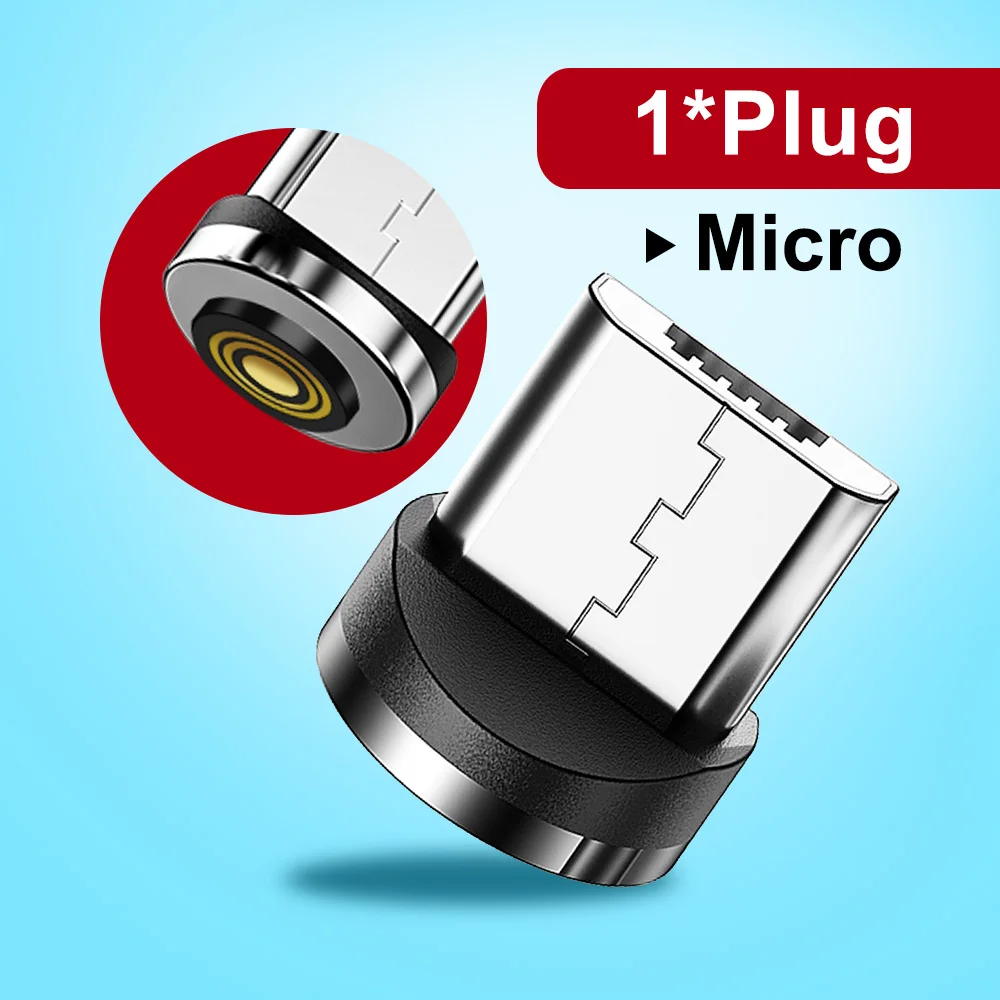 Twitch 90 градусов Магнитный кабель 2 м 1 м Micro usb кабель 3A провод для быстрой зарядки для samsung Xiaomi sony htc Android магнитное зарядное устройство - Цвет: Only Micro Plug