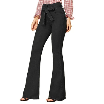 

Women Jeans casual summer ladies jeans flared pants high loose denim long autumn street clothes slim pants