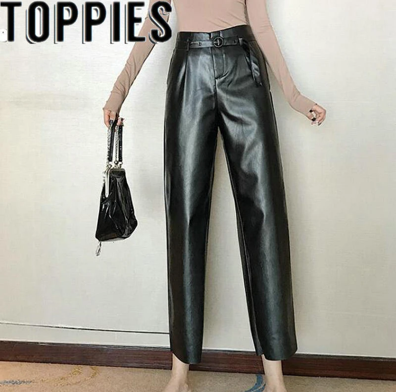 loose leather trousers