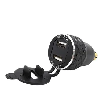 

Waterproof LED Display Aluminum Motorcycle Dual USB Charger DIN Socket 4.2A Voltmeter For Car Motorcycle