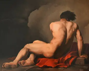 

OIL PAINTING PATROCLO MASTER COPY MALE NUDE FIGURE OIL ON CANVAS